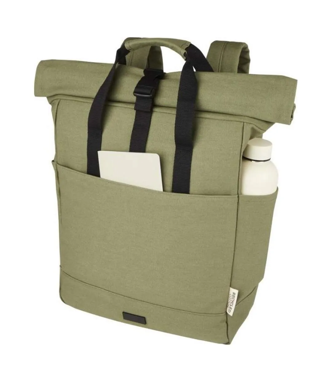 Joey roll top canvas 15l laptop backpack one size olive Generic