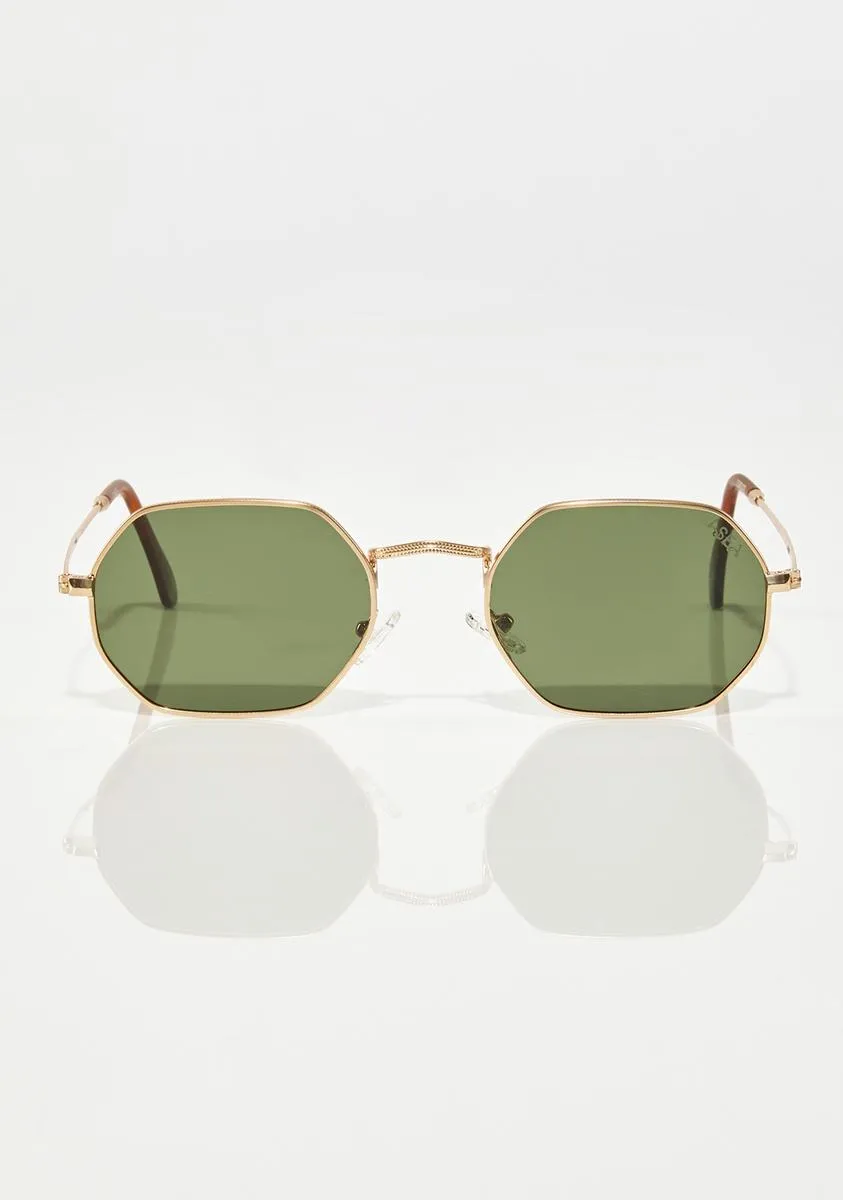 Jones Gold Oval Sunglasses-