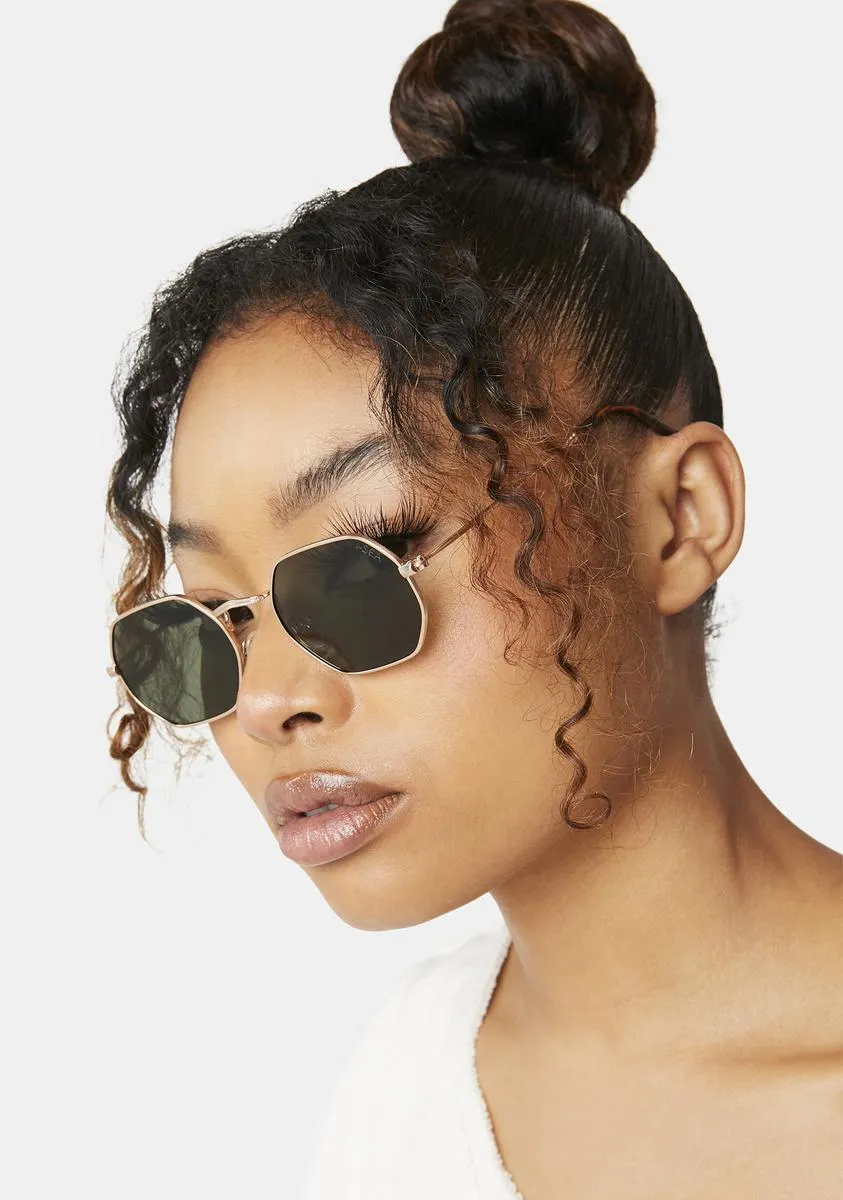 Jones Gold Oval Sunglasses-