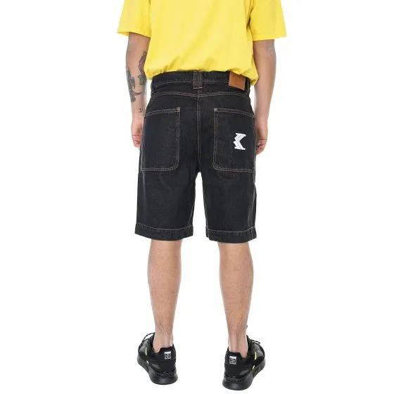 Karl Kani Mens Og Rinse Grey Black Denim Jeans Shorts