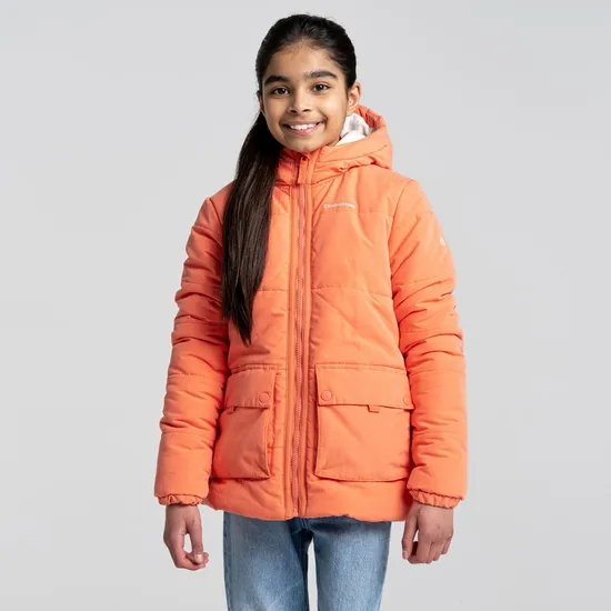 Kid's Sara Insulated Hooded Jacket - Fusion Coral | Craghoppers UK