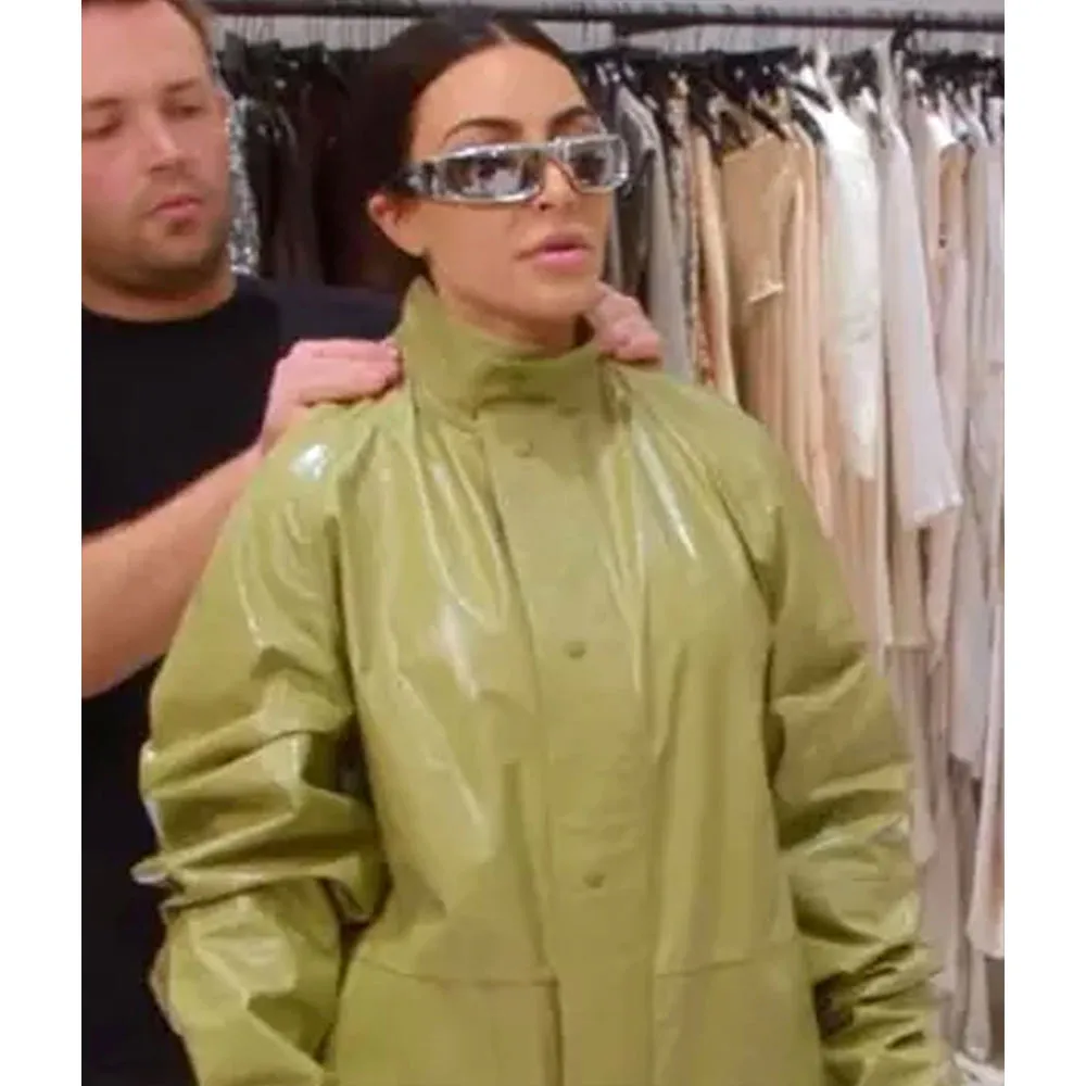 Kim Kardashian The Kardashians Glossy Effect Leather Jacket