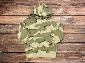 Lacoste Hooded Camo Print Fleece Sweatshirt (Sand)