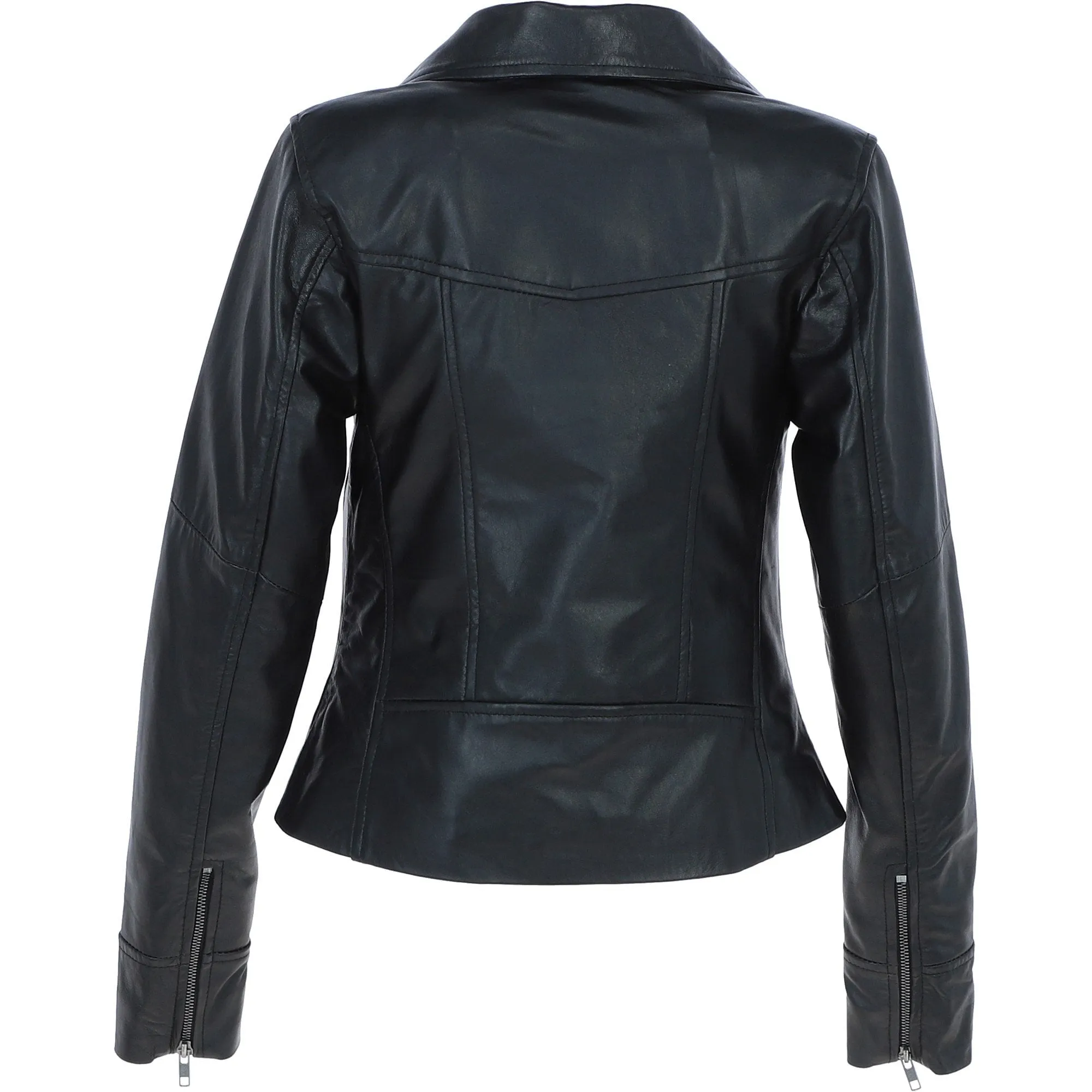 Ladies  Ashwood Leather Biker Jacket Black: AWL-1991