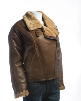 Ladies Asymmetric Zip Sheepskin Flight Jacket: Nora