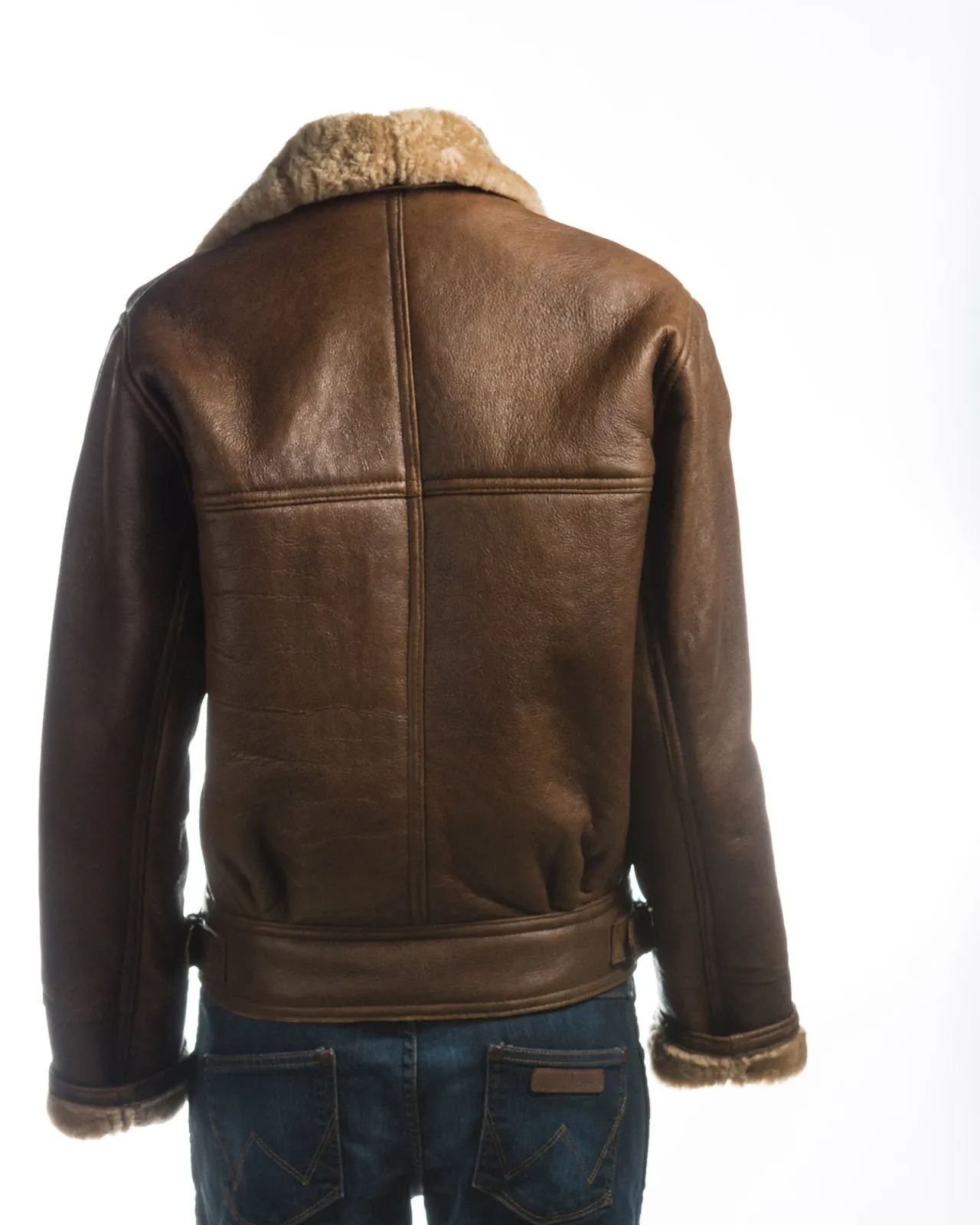 Ladies Asymmetric Zip Sheepskin Flight Jacket: Nora