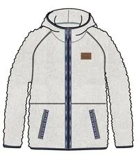 Lake Full Zip Hooded Recycled Sherpa Fleece - Oatmeal