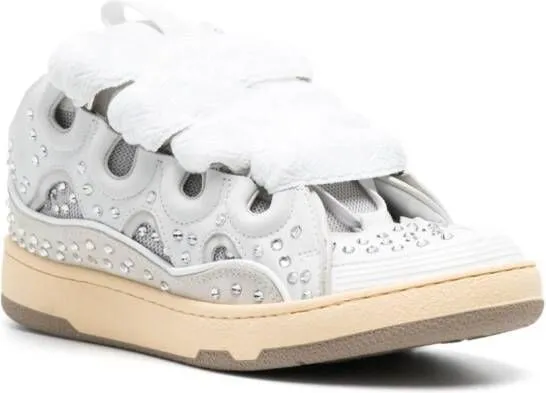 Lanvin Curb rhinestone-embellished sneakers White