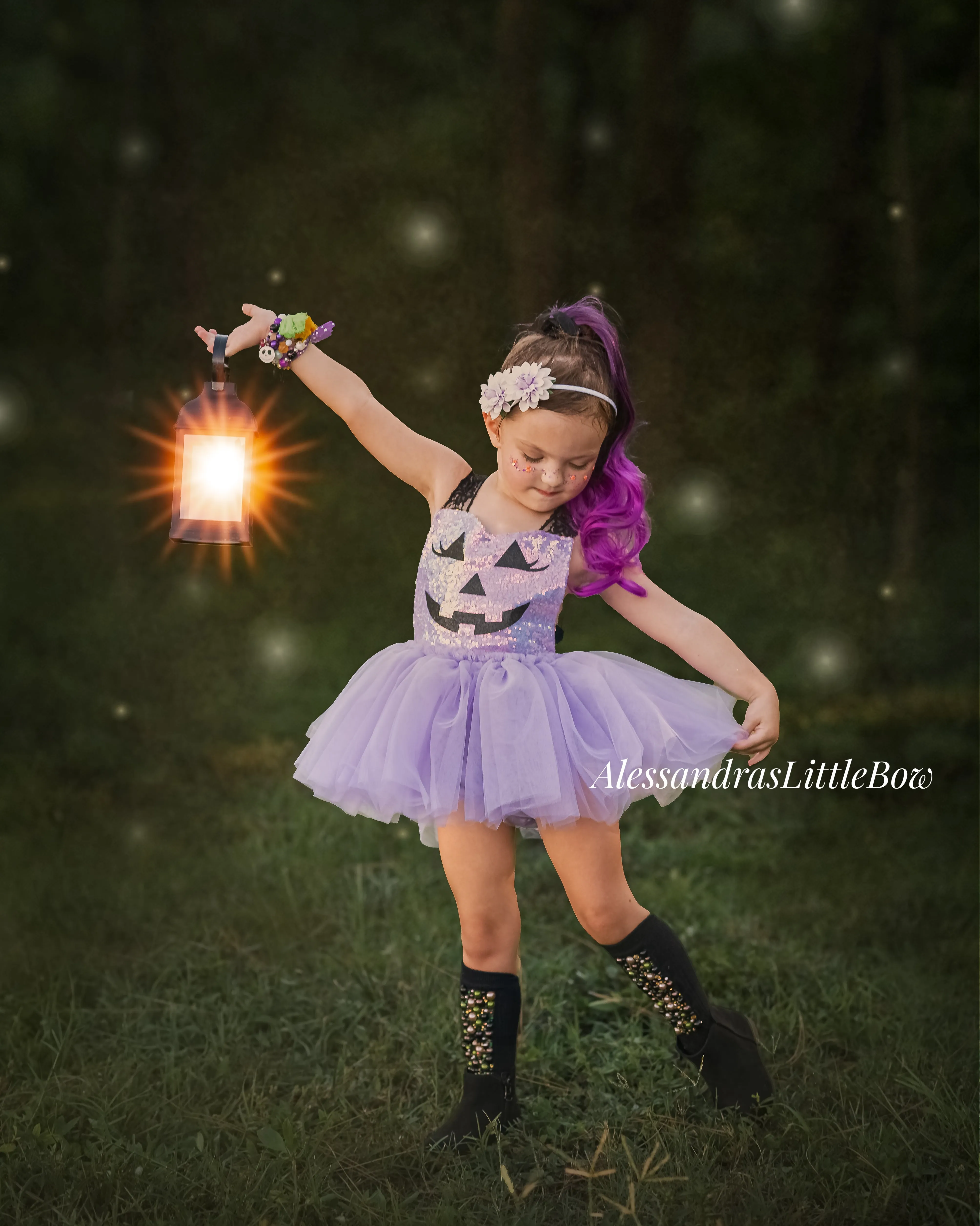 Lavender Pumpkin Tutu Romper