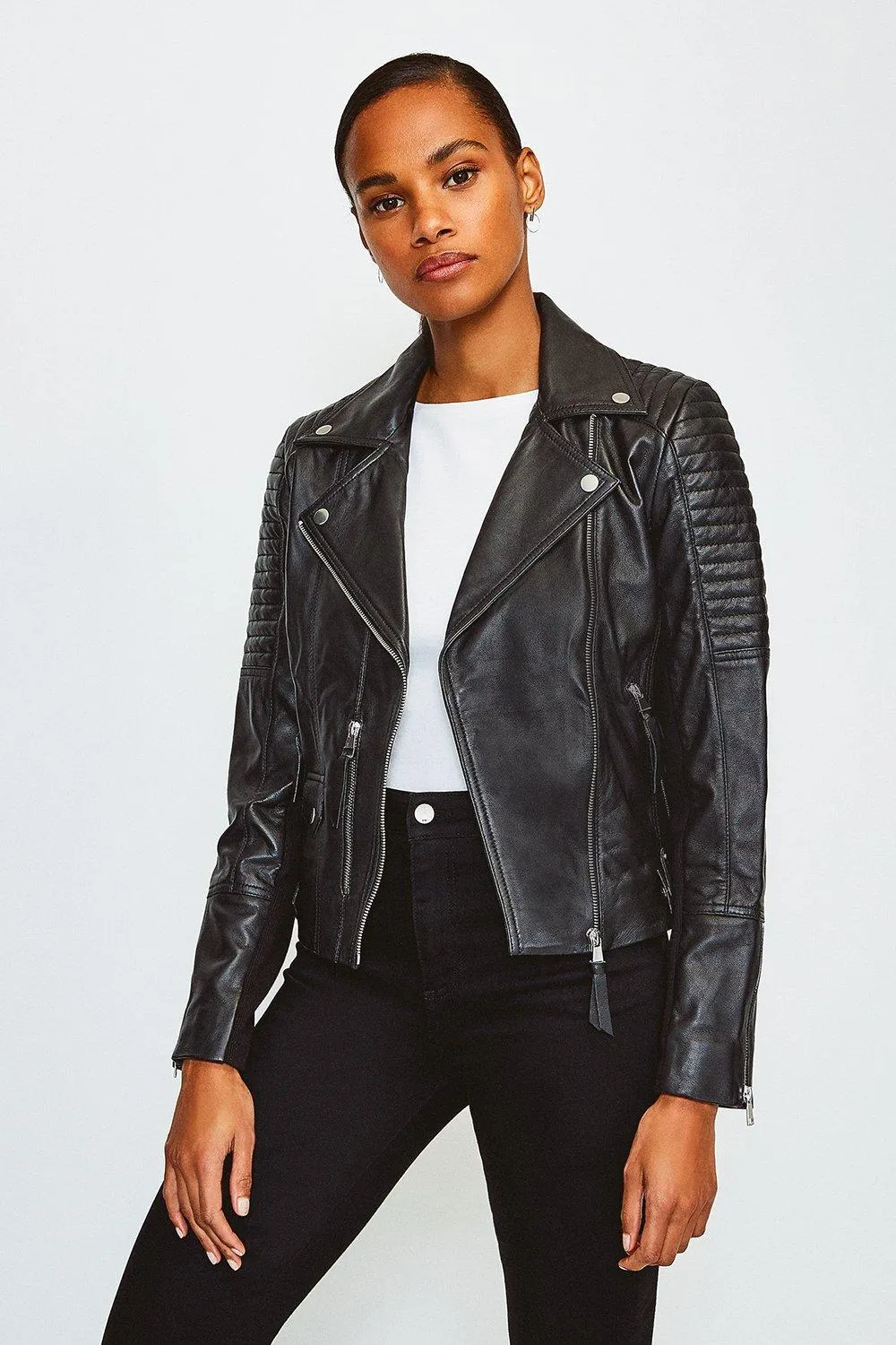 Leather Biker Jacket | Karen Millen