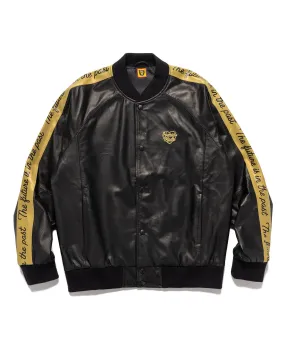 Leather Track Jacket Black