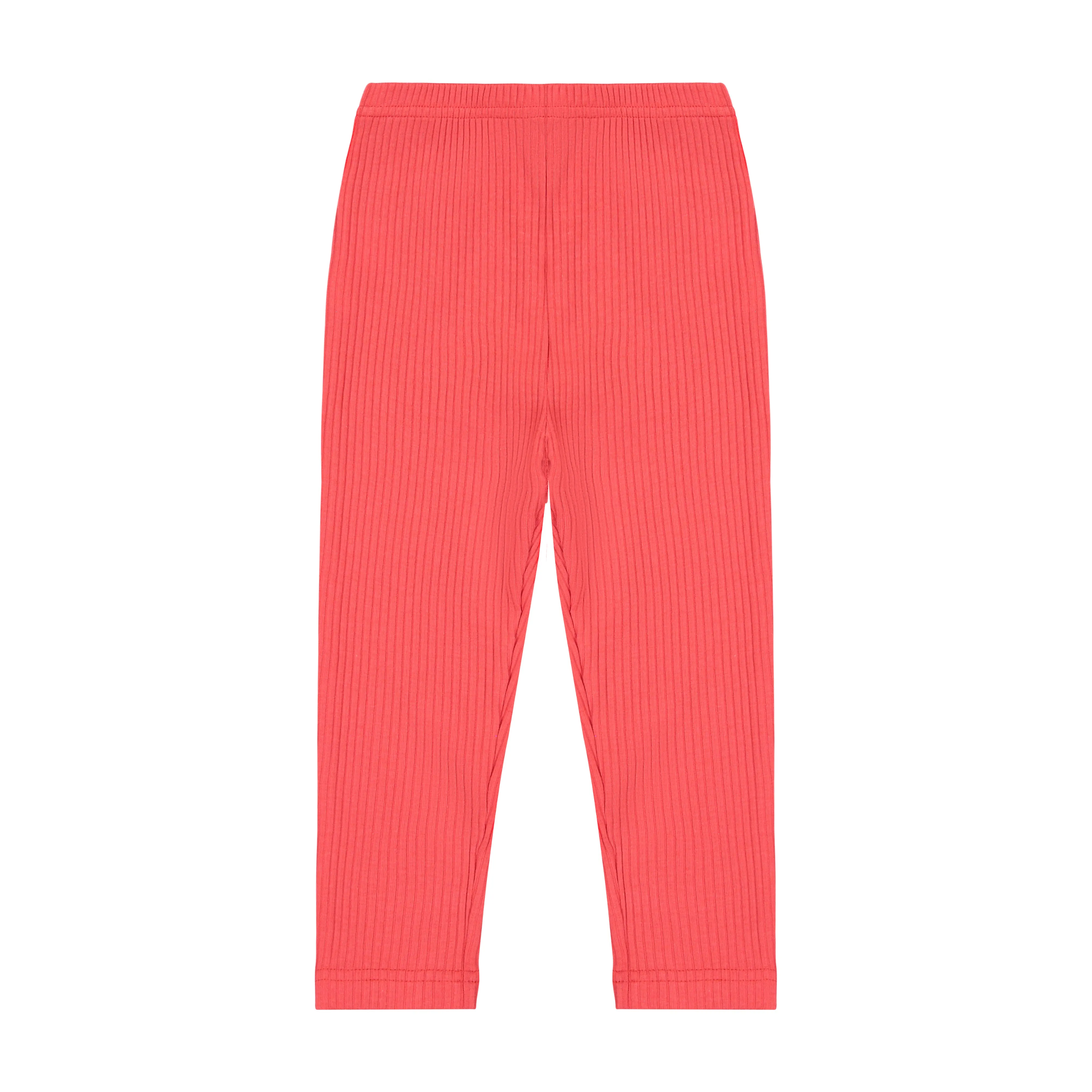 Leggings Red Ribbed Knit