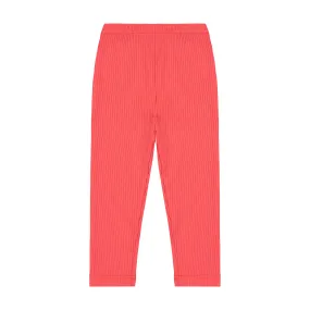 Leggings Red Ribbed Knit