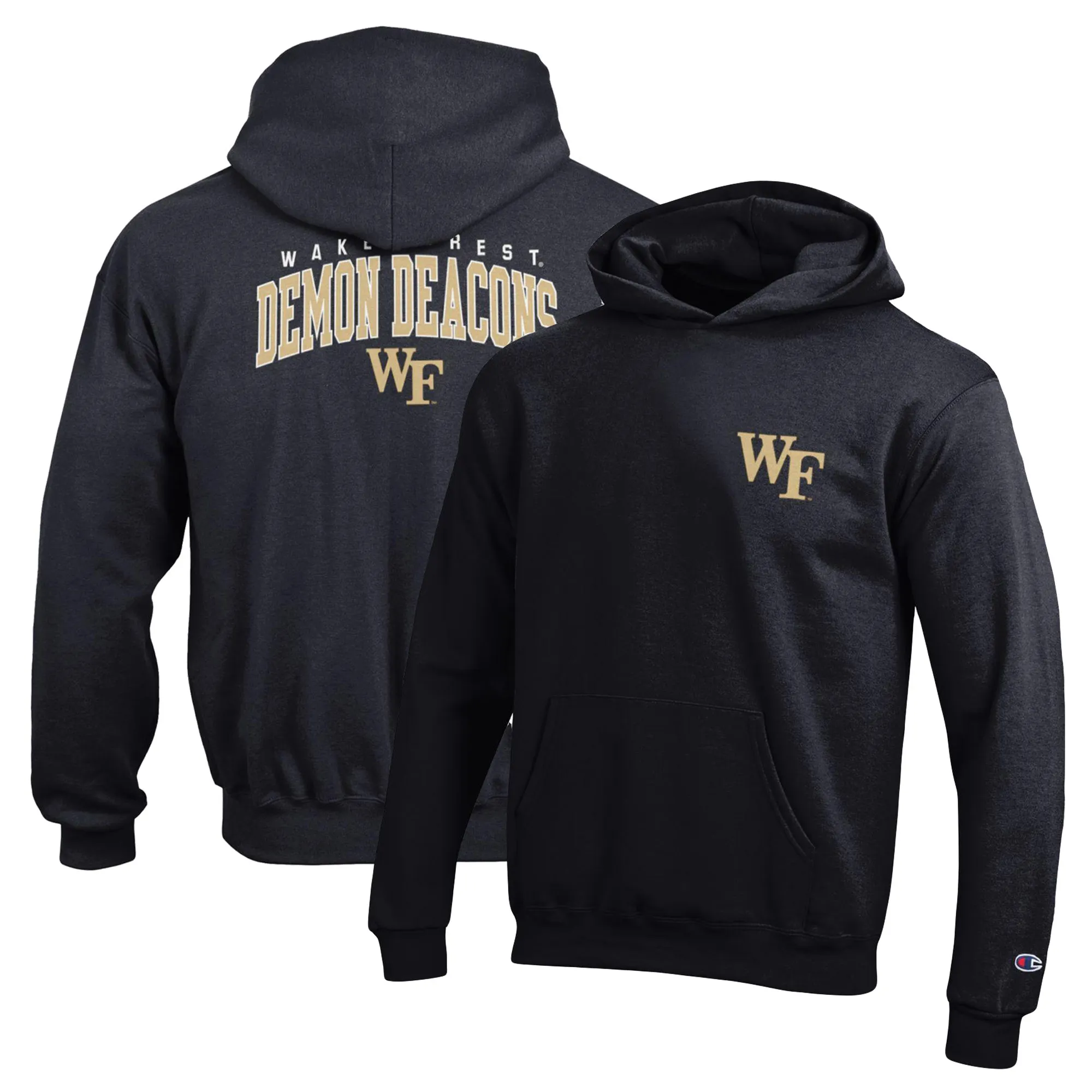 Lids Youth Champion Black Wake Forest Demon Deacons Powerblend Two-Hit Pullover Hoodie