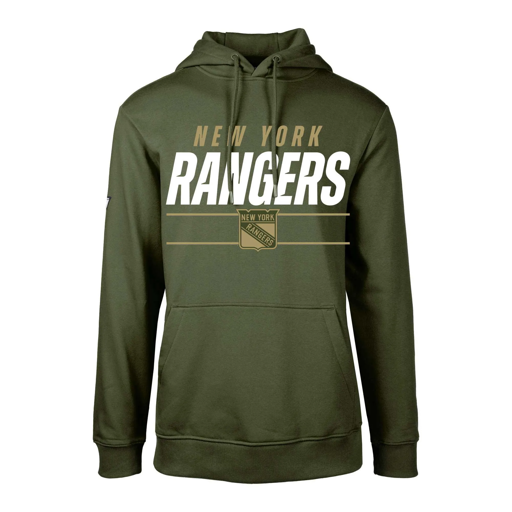 Lids Youth Levelwear Olive New York Rangers Podium Fleece Pullover Hoodie