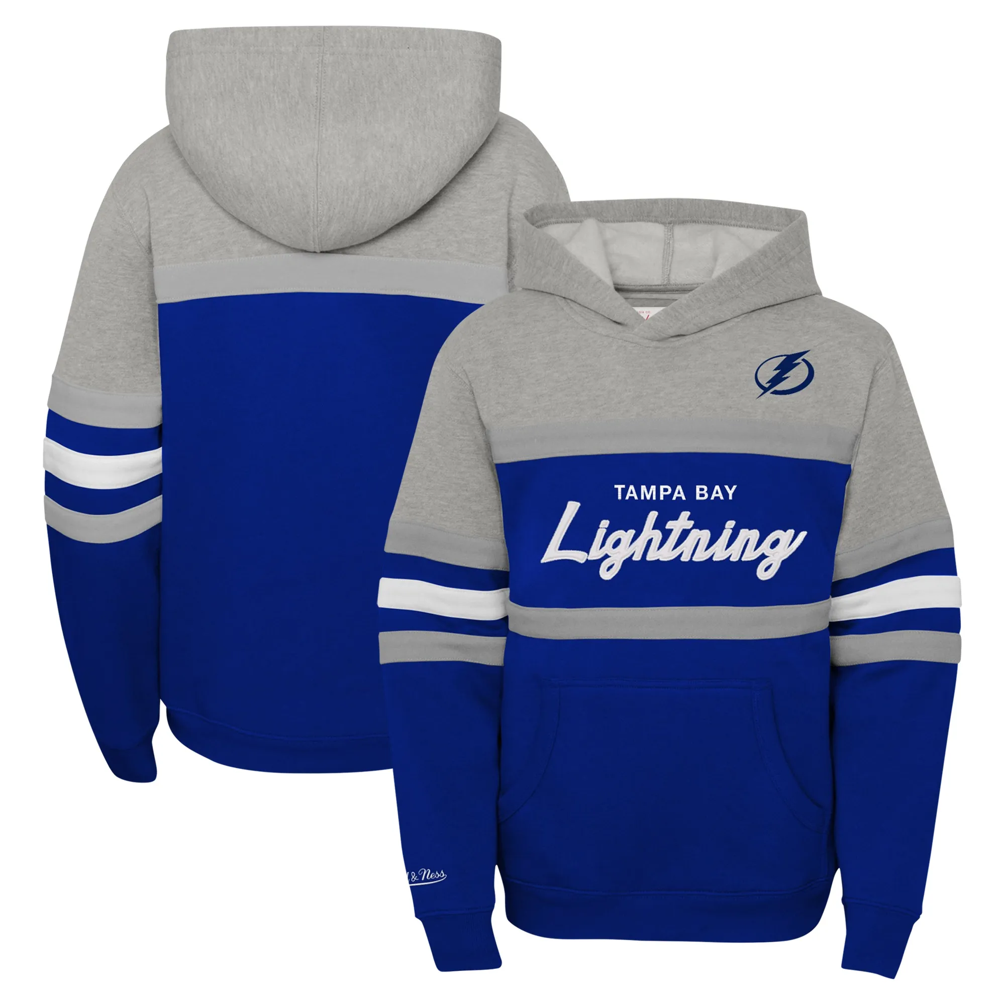 Lids Youth Mitchell & Ness Gray Tampa Bay Lightning Head Coach Pullover Hoodie