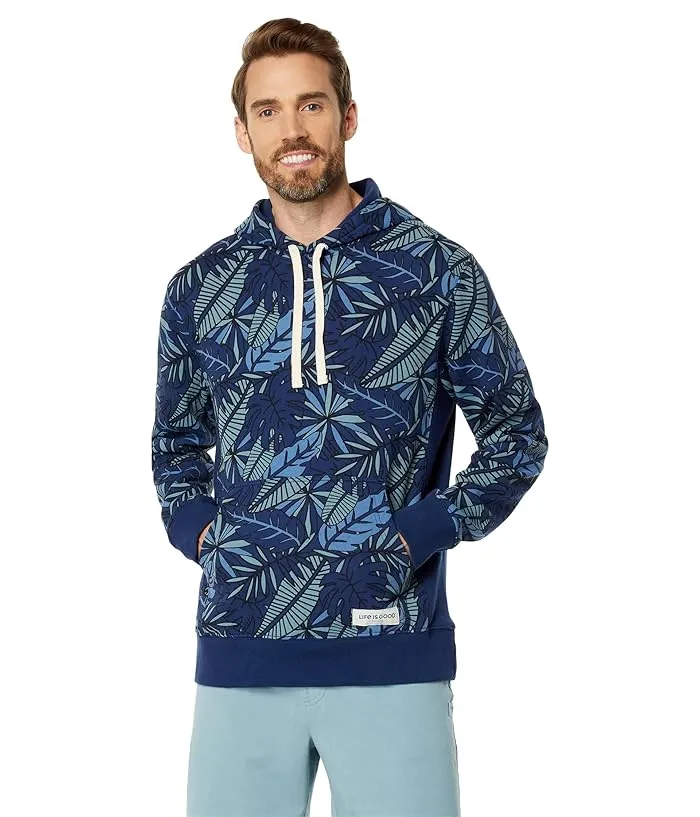 Life is Good Tropical Palm Print Simply True Fleece Hoodie Men's