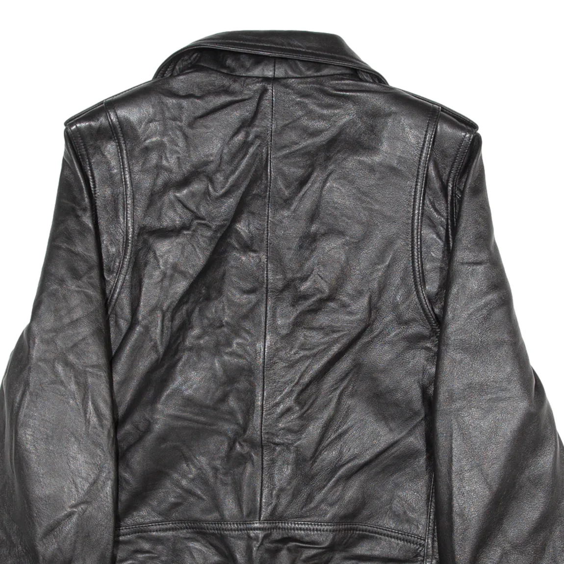 LLD ORIGINAL Womens Biker Jacket Black Leather S