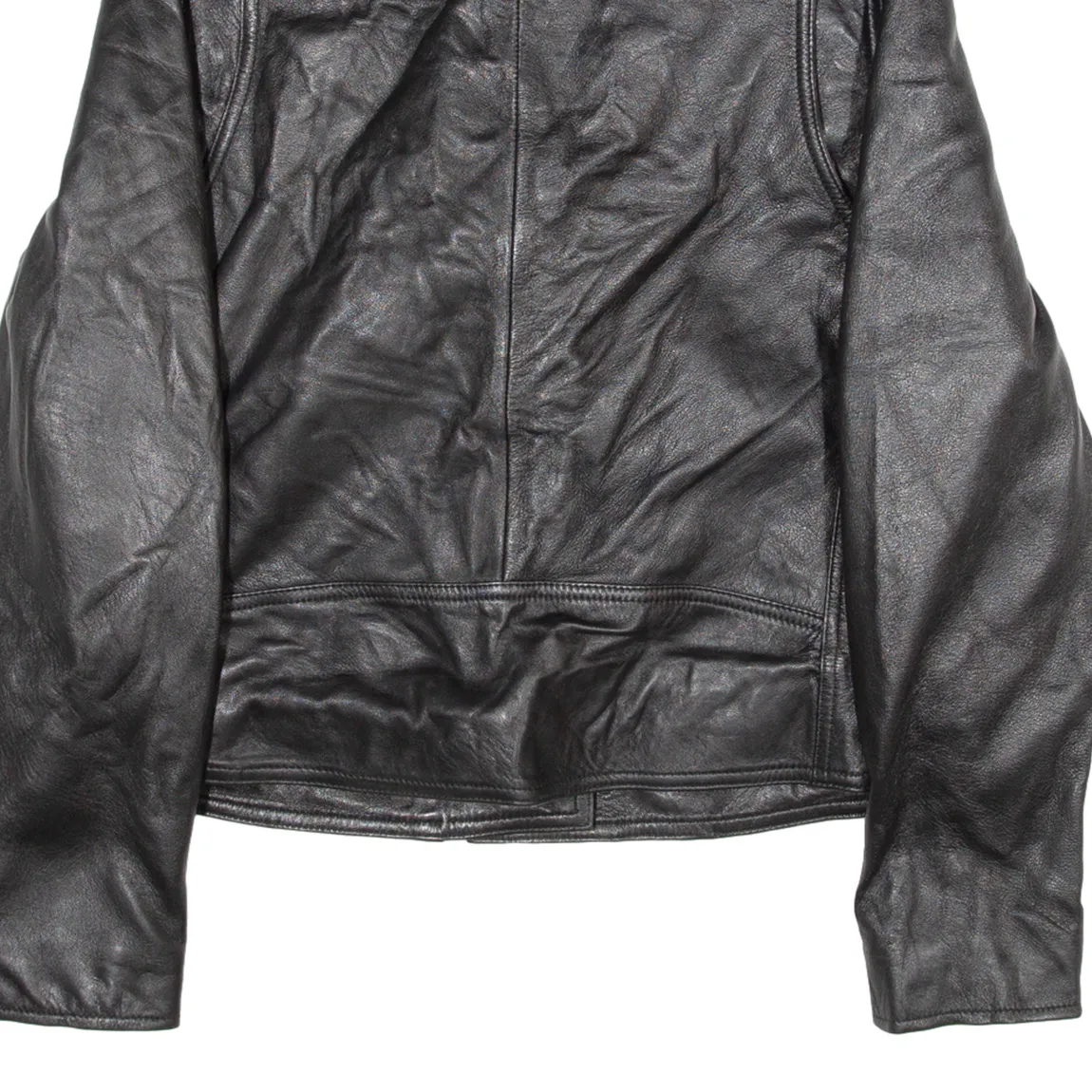 LLD ORIGINAL Womens Biker Jacket Black Leather S