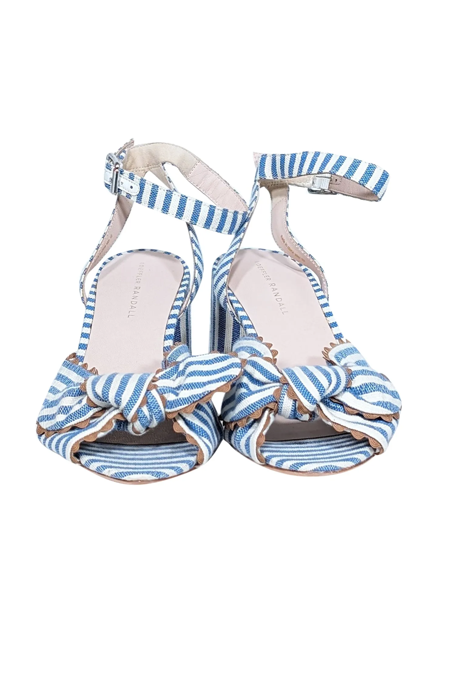 Loeffler Randall - Blue & White Stripe Strappy Sandals Sz 10