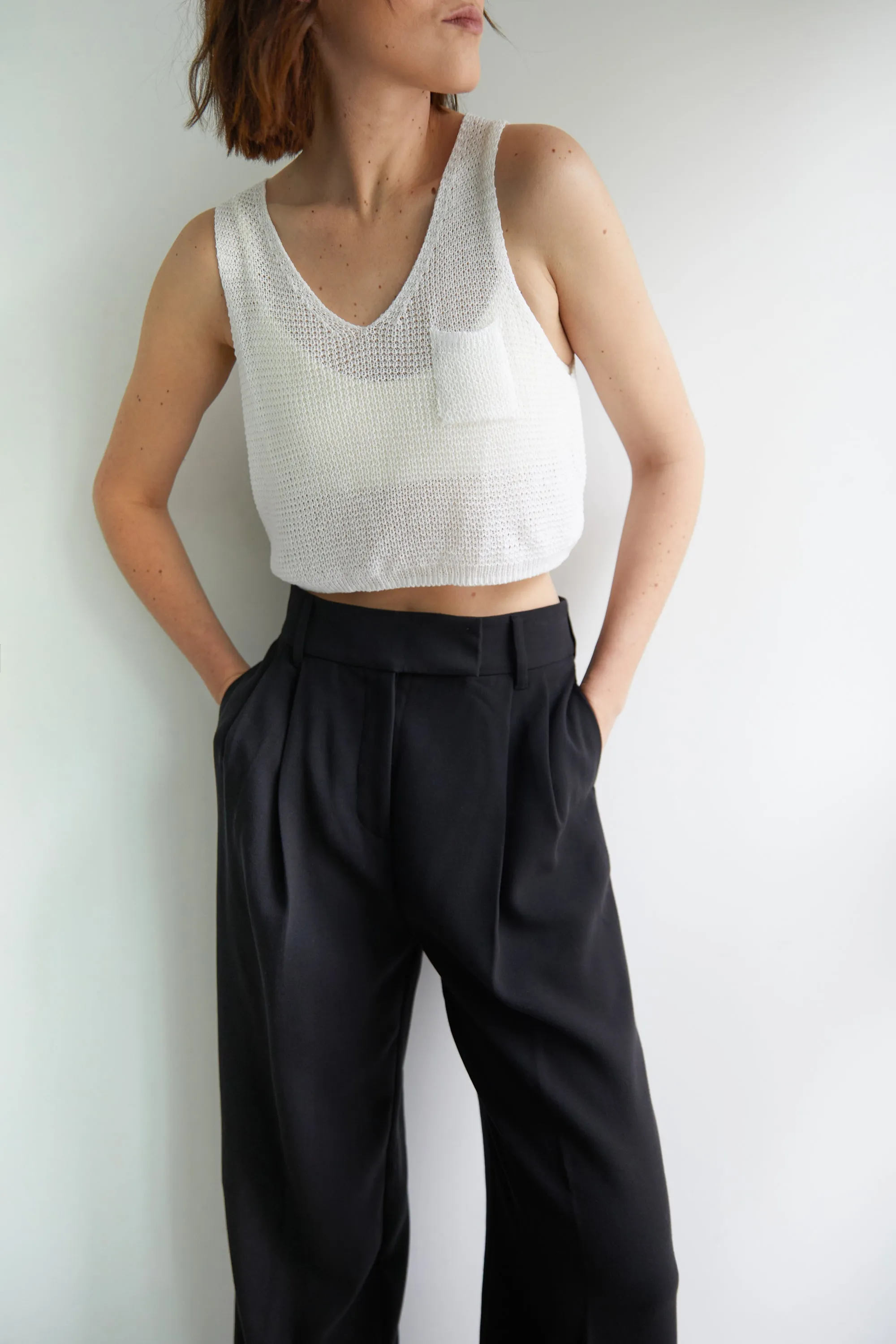 LOOSE KNIT CROPPED TANK