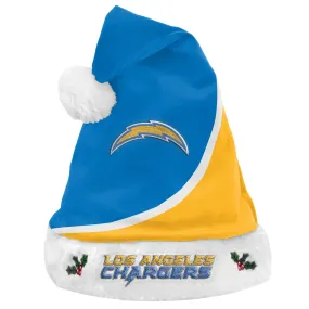 Los Angeles Chargers Colorblock Santa Hat