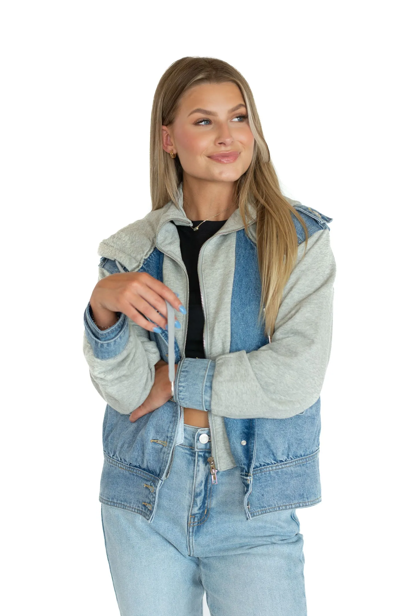 Lost in Reality Hooded Denim Jacket