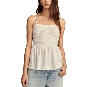 Lucky Brand Embroidered Henley Tank