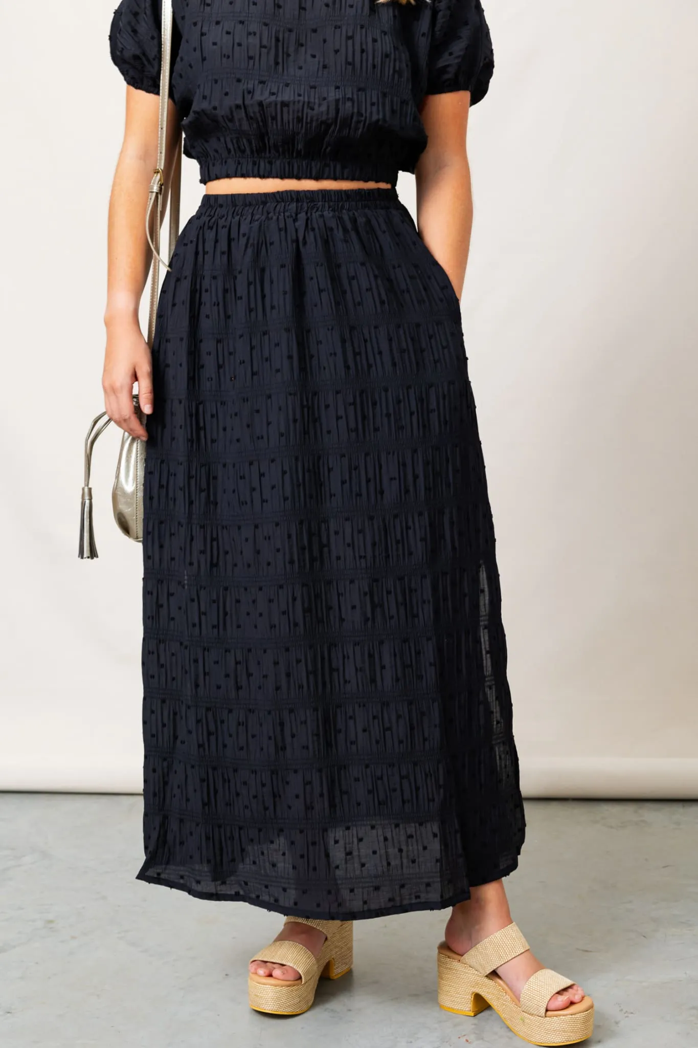 LUCYPARIS Sen Textured Skirt