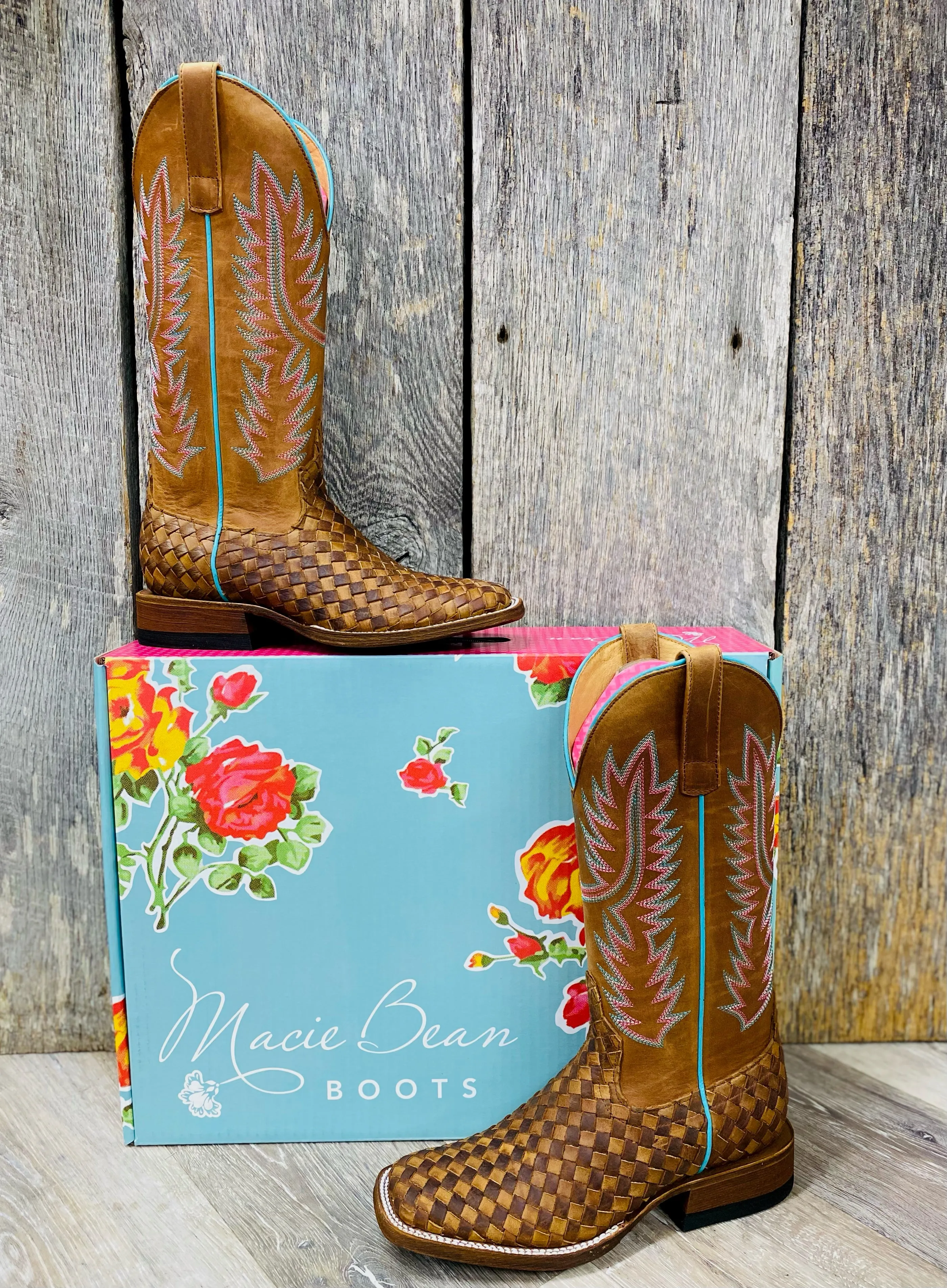 Macie Bean Solo Shot Basket Weave Western Boot