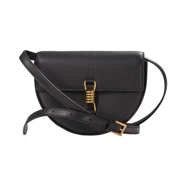 MAG Women's Black Grain Shoulder Bag Attraction Half Moon