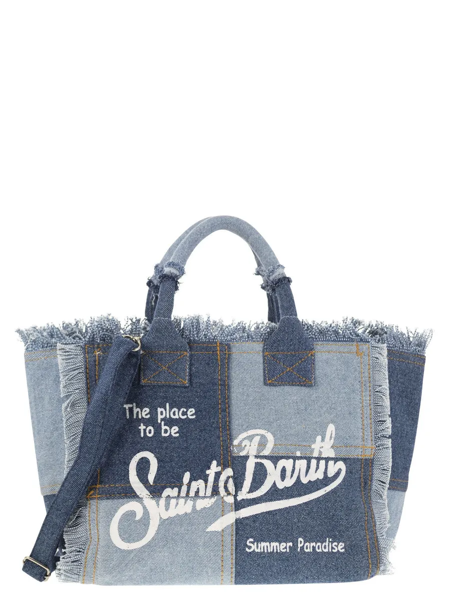 Mc2 Saint Barth    Mc2 Saint Barth Colette Denim Patchwork Handbag