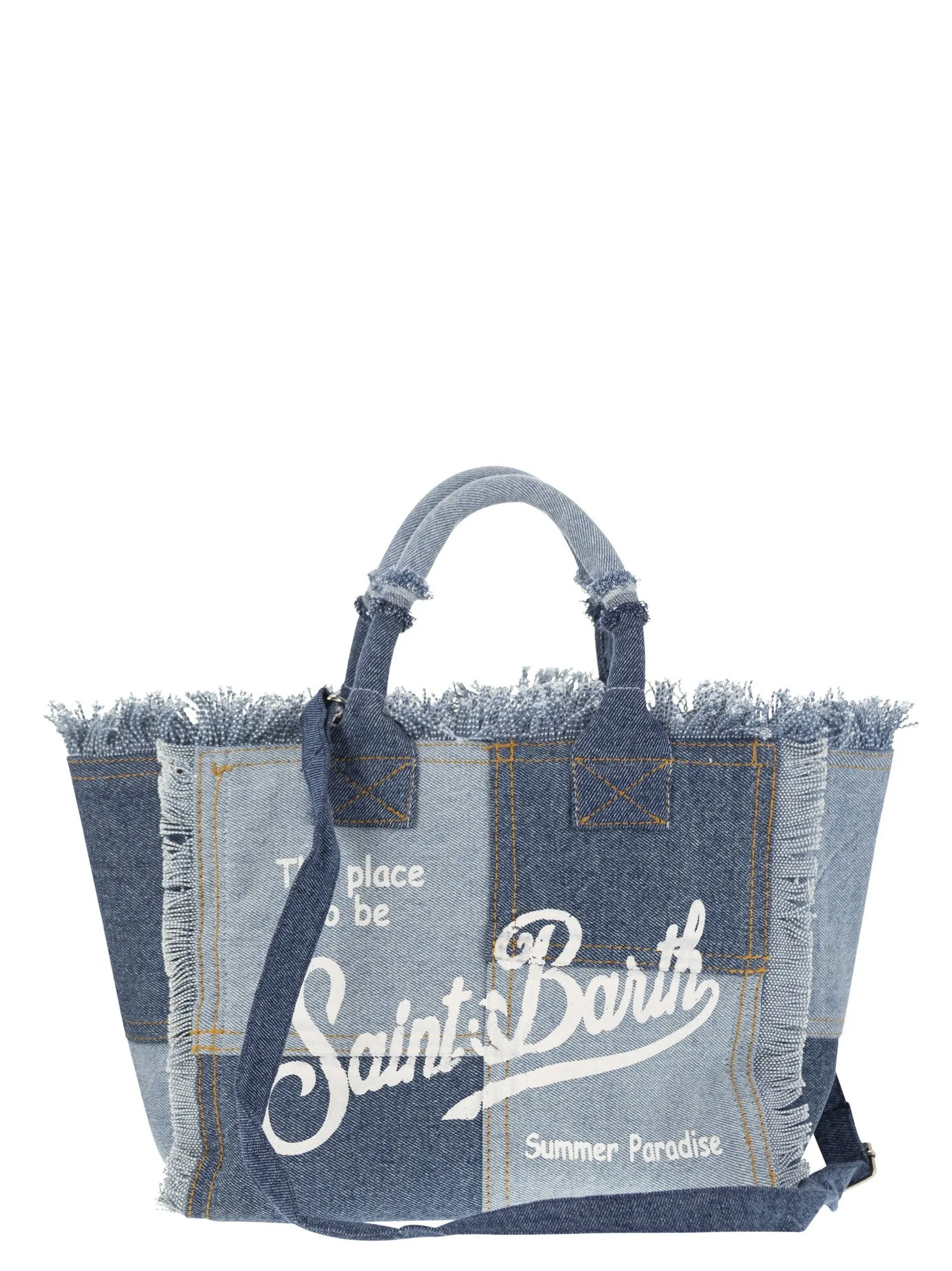 Mc2 Saint Barth    Mc2 Saint Barth Colette Denim Patchwork Handbag