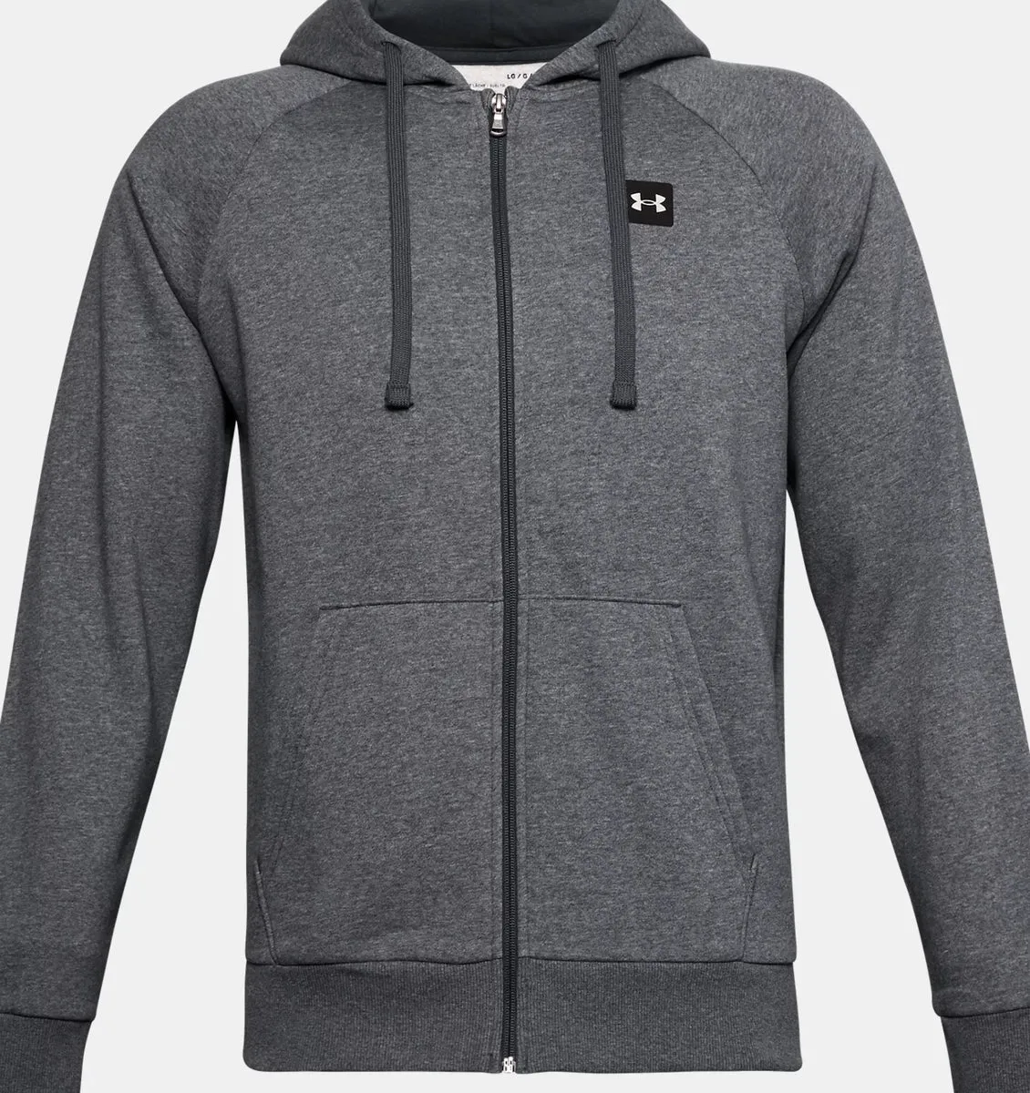 Men's | Under Armour | 1357111-012 | Rival Fleece Full Zip Hoodie | Pitch Gray Light Heather / Onyx White