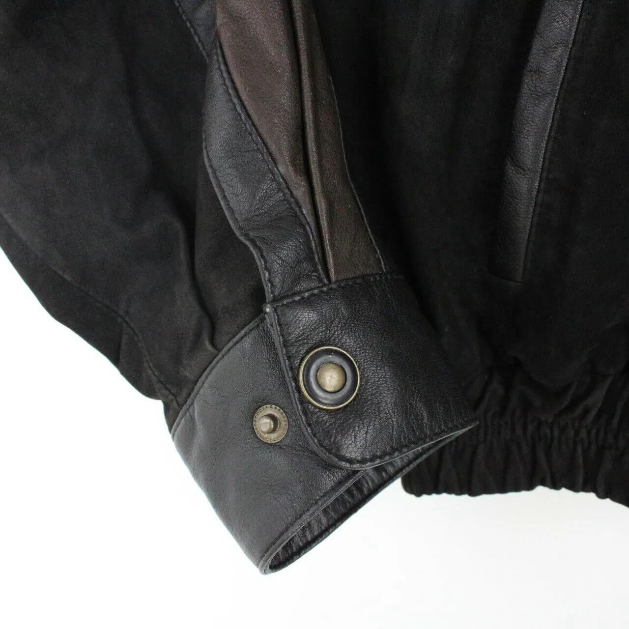 Mens 80s Leather Biker Jacket Brown | Large