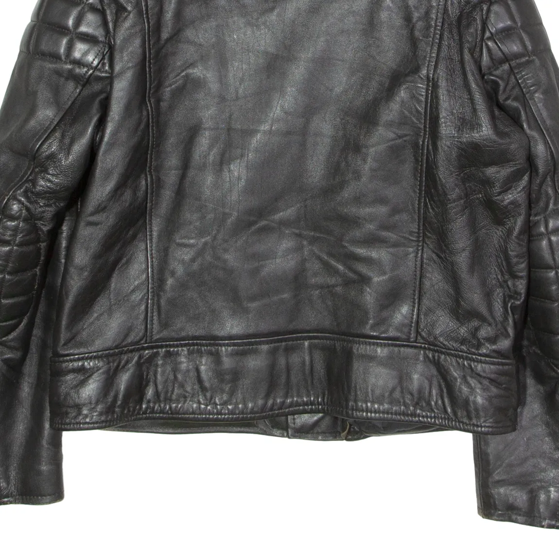 Mens Biker Jacket Black Leather 90s M