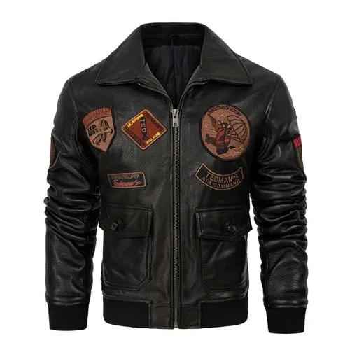 Men's Casual Genuine Sheepskin Leather Moto Biker Street Jacket