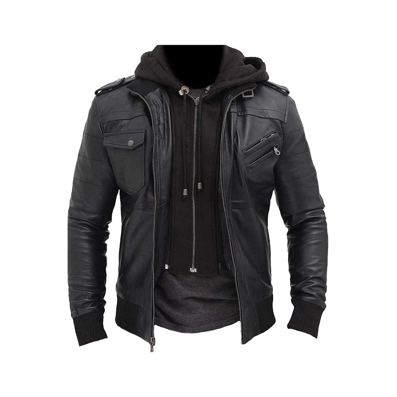 Men's Fashion Real leather jacket- Genuine Lambskin leather jacket Biker Style