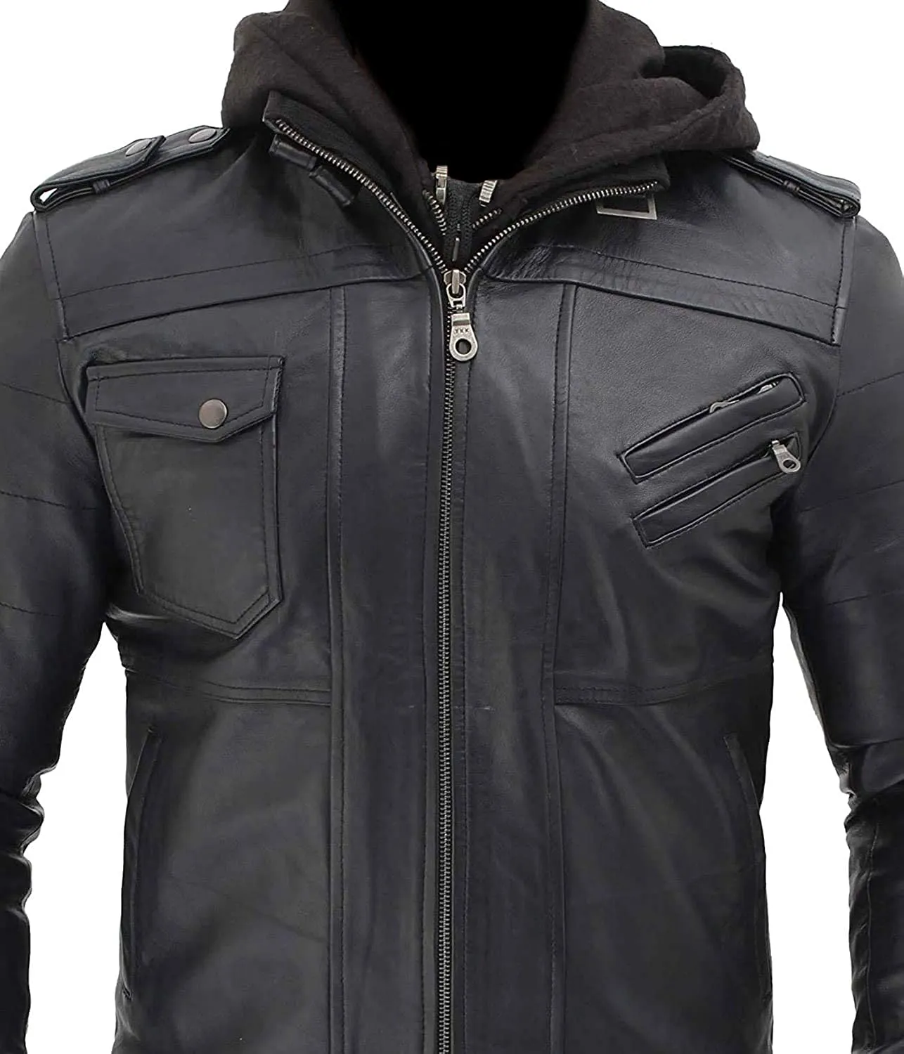 Men's Fashion Real leather jacket- Genuine Lambskin leather jacket Biker Style