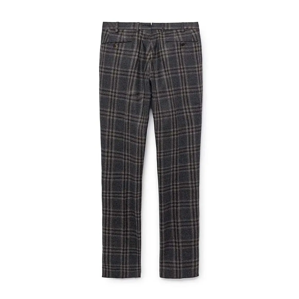 Men's Hackett, Mayfair Flannel Trousers, Large Check in Grey Multicoloured