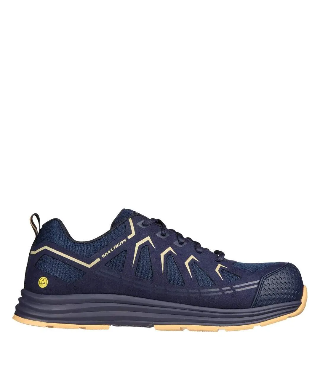 Mens malad ii safety trainers navy/tan Skechers