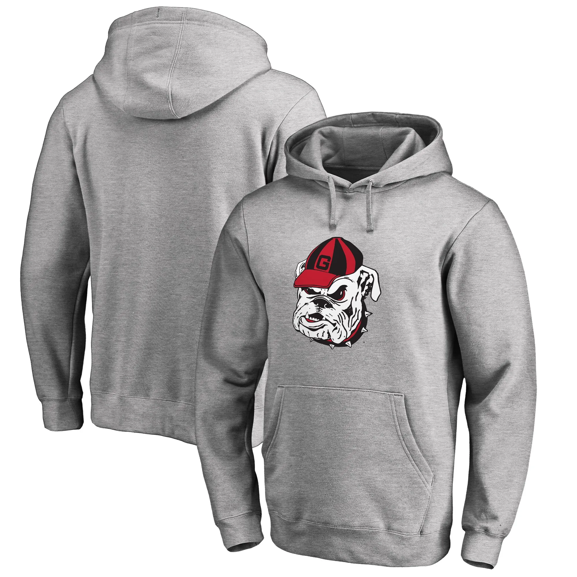 Men's Ash Georgia Bulldogs Primary Team Logo Pullover Hoodie