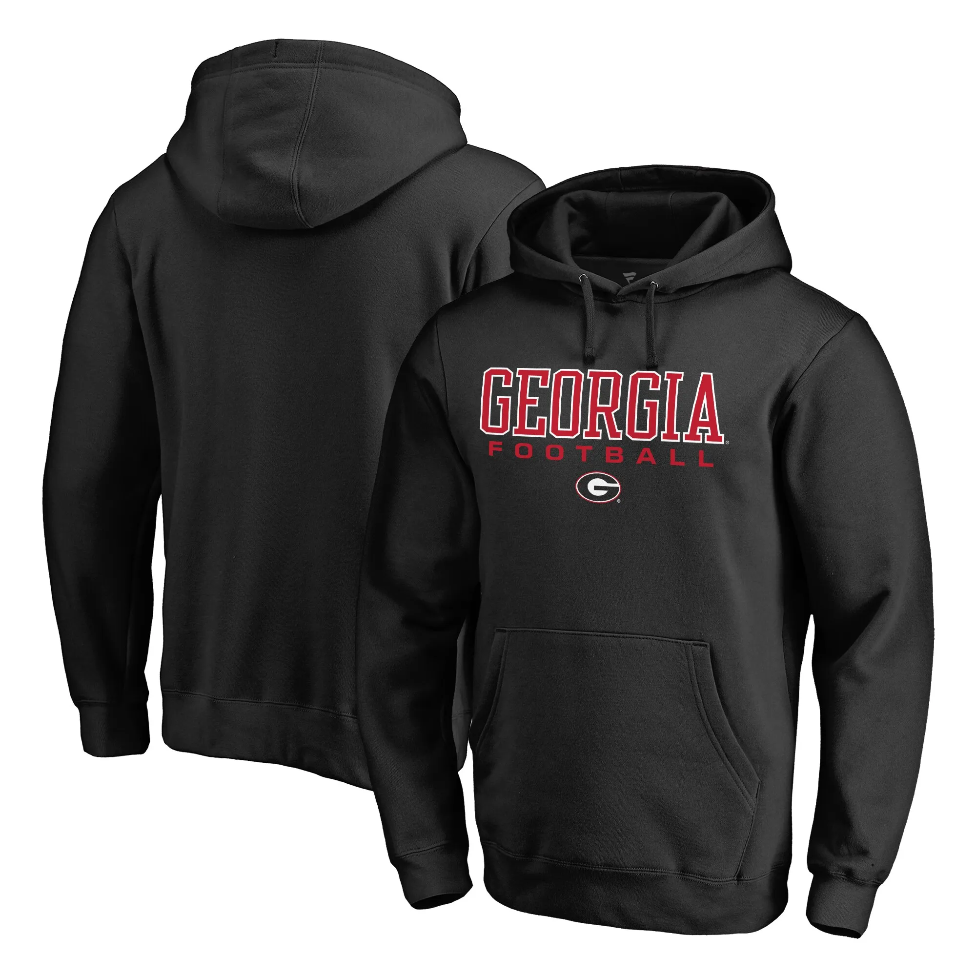 Men's Black Georgia Bulldogs True Sport Football Pullover Hoodie