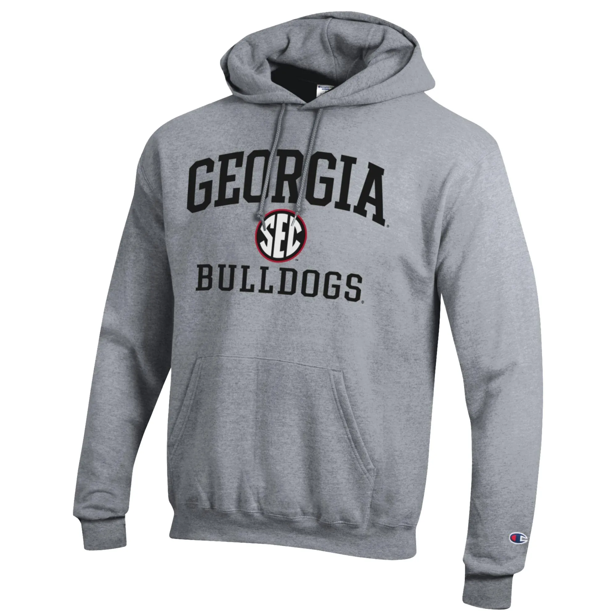 Men's Champion Gray Georgia Bulldogs Team Fleece Pullover Hoodie