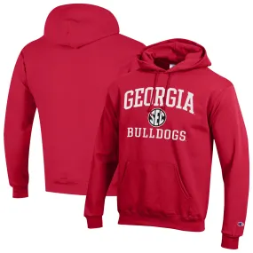 Men's Champion Red Georgia Bulldogs Team Fleece Pullover Hoodie