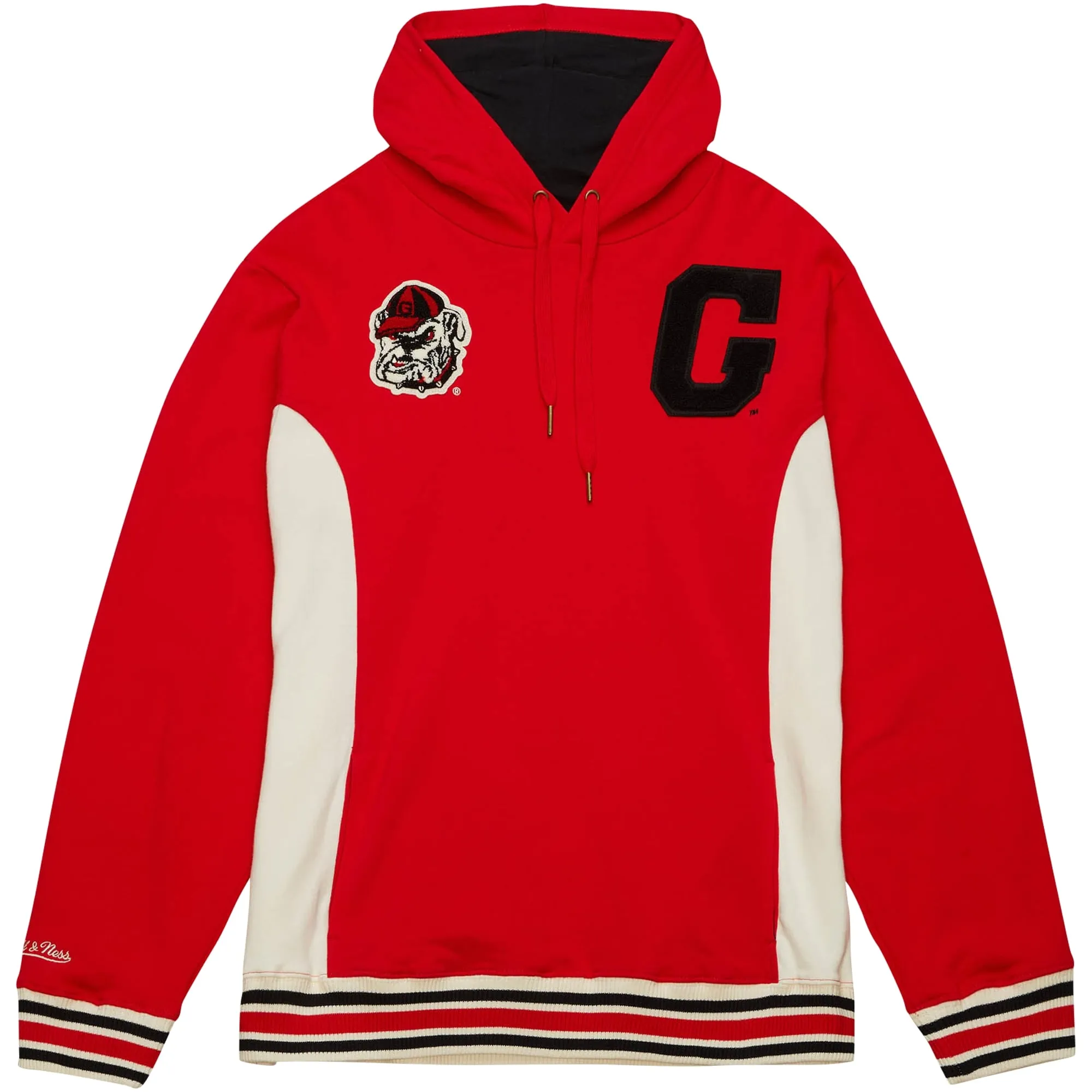 Men's Mitchell & Ness Red Georgia Bulldogs Team Legacy French Terry Pullover Hoodie