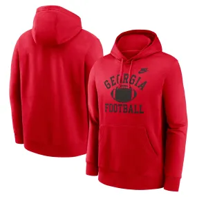 Men's Nike Red Georgia Bulldogs Legacy Football Icon Club Fleece Pullover Hoodie