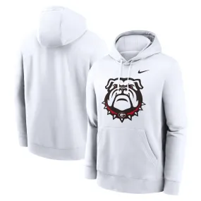 Men's Nike White Georgia Bulldogs Primetime Alternate Logo Club Fleece Pullover Hoodie