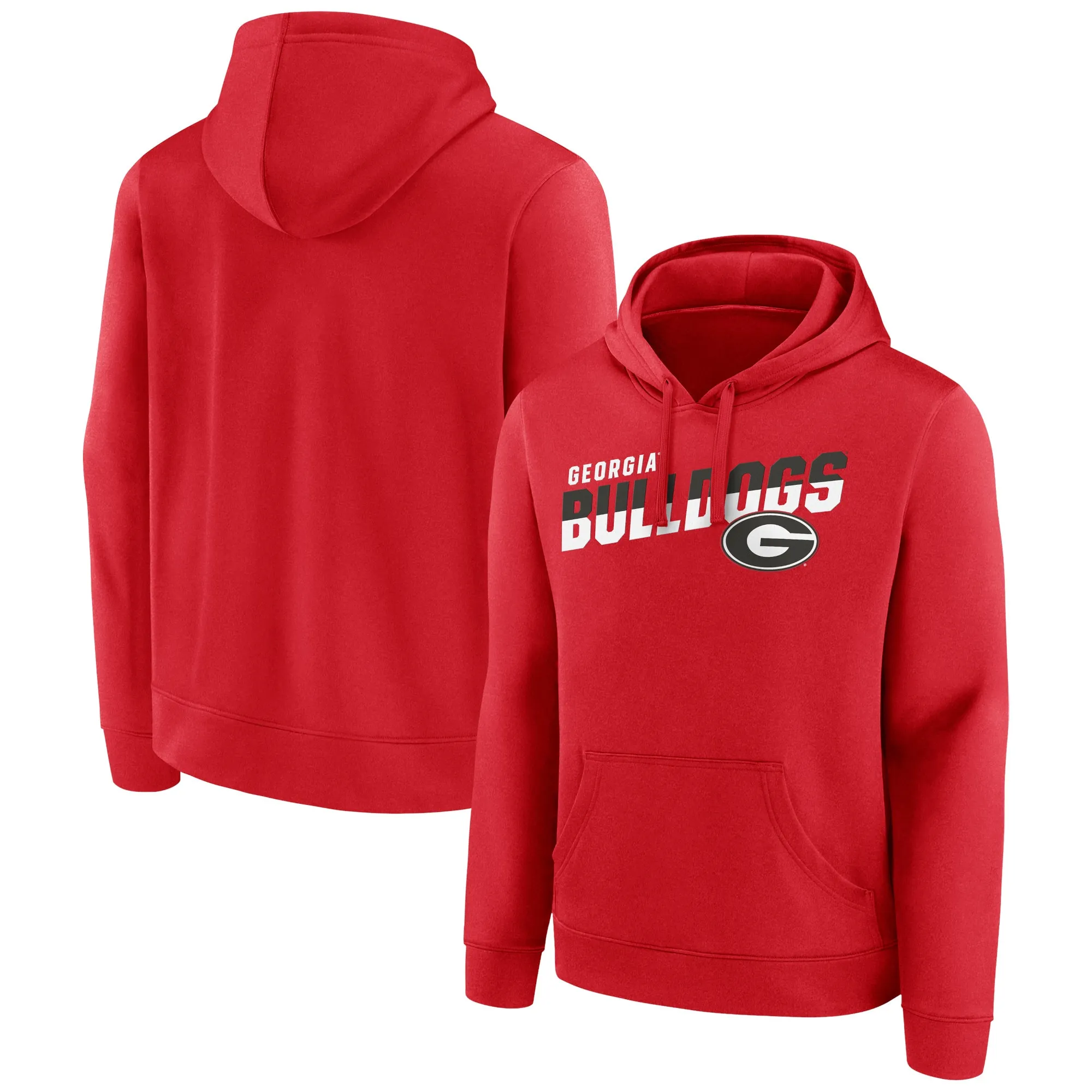 Men's Red Georgia Bulldogs Quick Slant Pullover Hoodie