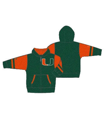 Miami Hurricanes Kids Stadium Colorblock Full Zip Hoodie - Orange/Green